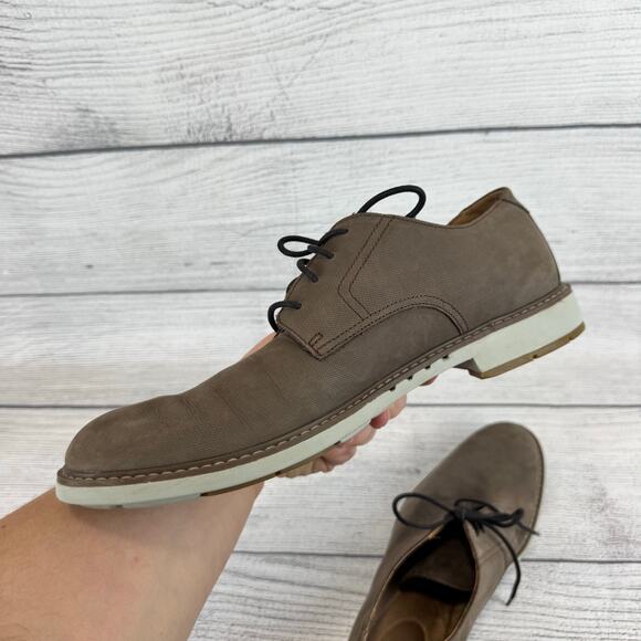Clarks Men's Taupe Unstructured Un Elott Lace Up Nubuck Shoes Size 11.5 - Picture 12 of 13